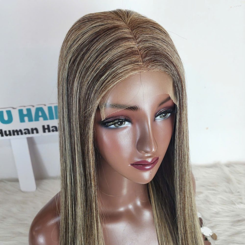 Raw Vietnamese Bone Straight Wig 22 Inches – Double Drawn Blonde Shade