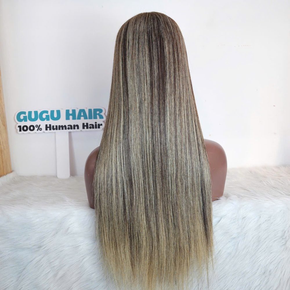 Raw Vietnamese Bone Straight Wig 22 Inches – Double Drawn Blonde Shade