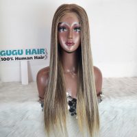Bone Straight Wig Highlight Blonde Color 22 Inches Double Drawn 2 Bone Straight Wig Highlight Blonde Color 22 Inches Double Drawn