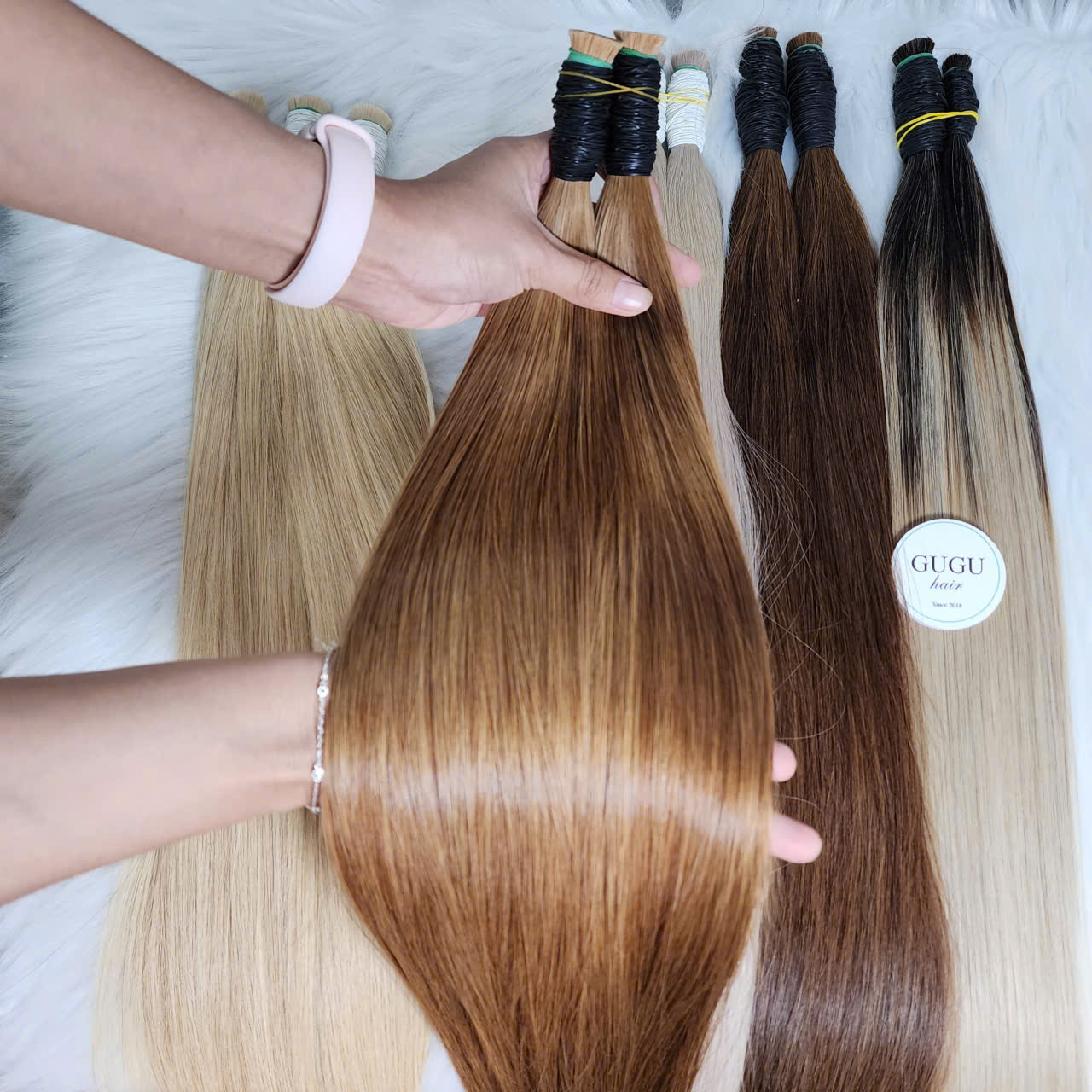 Premium Bulk Brown Hair Double Drawn – Vietnamese Human Hair from GUGU HAIR