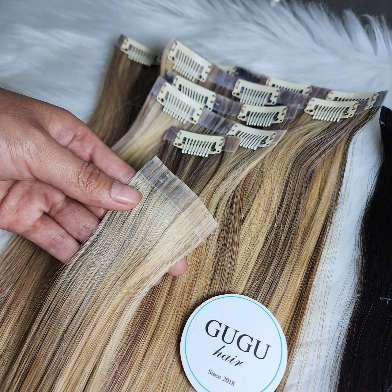 Highlight Blonde Clip-in Hair Extensions – 100% Raw Vietnamese Human Hair 6 Clip-In Hair Extensions Wholesale Price