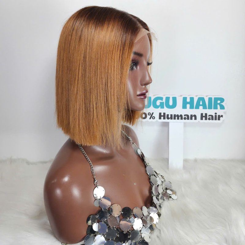 Copper Brown 6x5 Pre-plucked Straight Bob Wig – 180% Density | GUGU HAIR