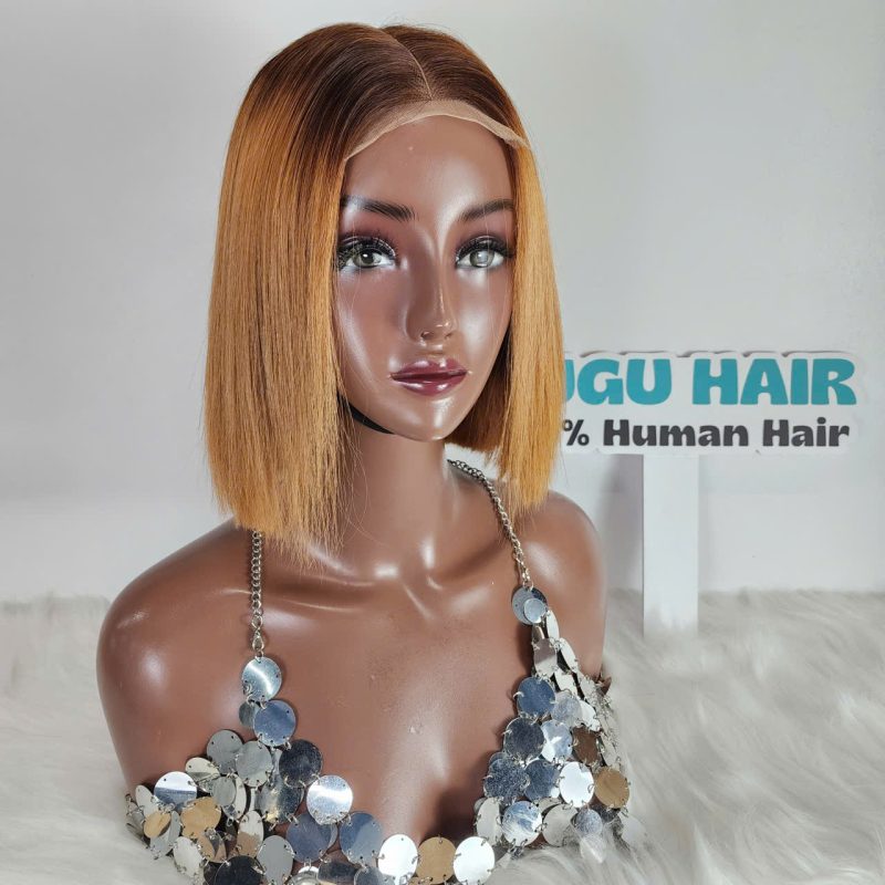Copper Brown 6x5 Pre-plucked Straight Bob Wig – 180% Density | GUGU HAIR