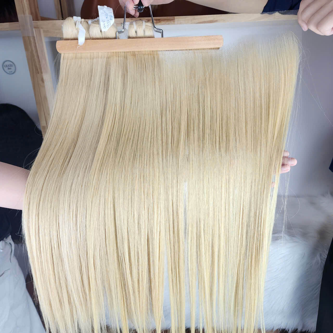 Raw Blonde Bone Straight HD Lace Closure by GUGU HAIR