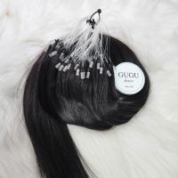 Straight H6 Hair Extensions Feather Human Hair Extension color #1