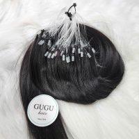 Straight H6 Hair Extensions Feather Human Hair Extension color #1
