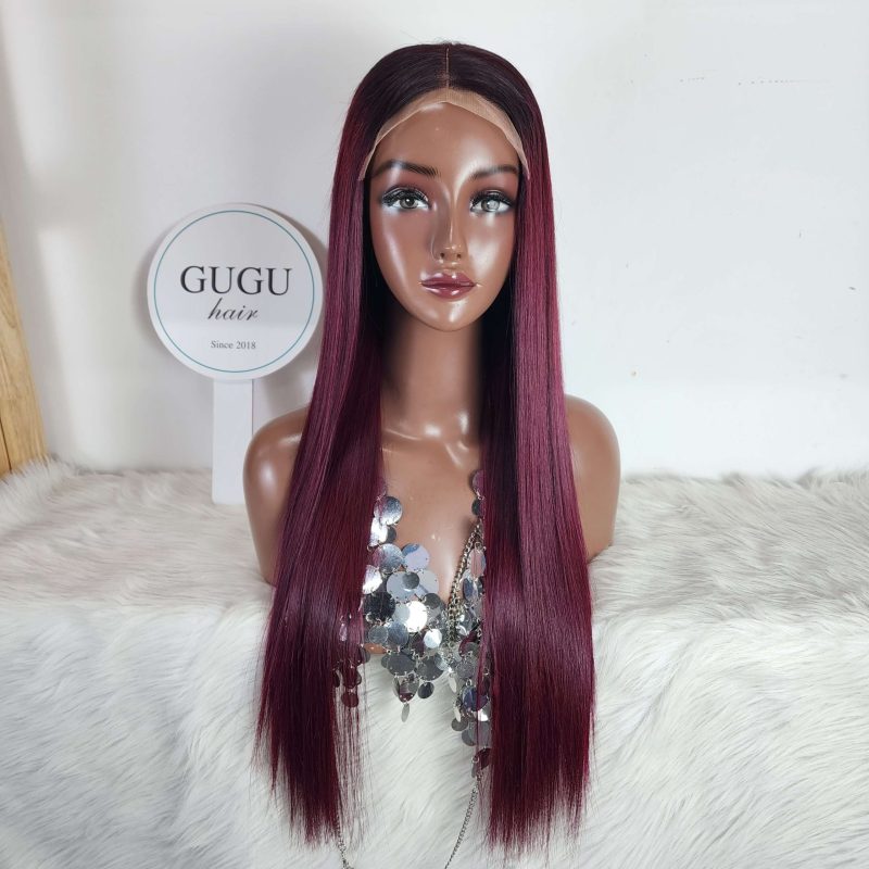 26 Inch Burgundy Straight Wig – Raw Vietnamese Human Hair