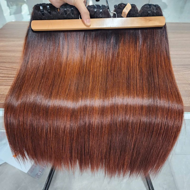 Vietnamese Straight Ombre Copper Brown Human Hair Weft – Color #1B/30