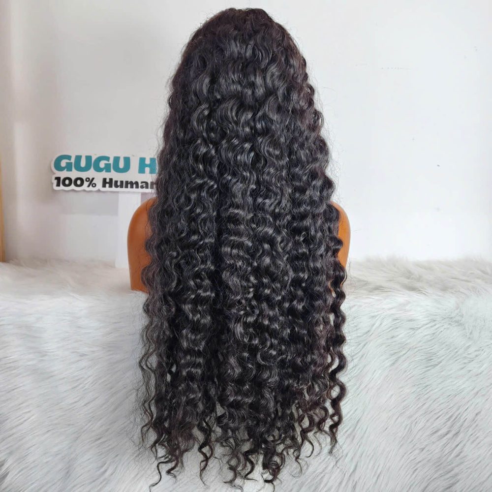 Water Wave Curly 5X5 Closure 30'' Natural Color Long Wig - GUGU HAIR