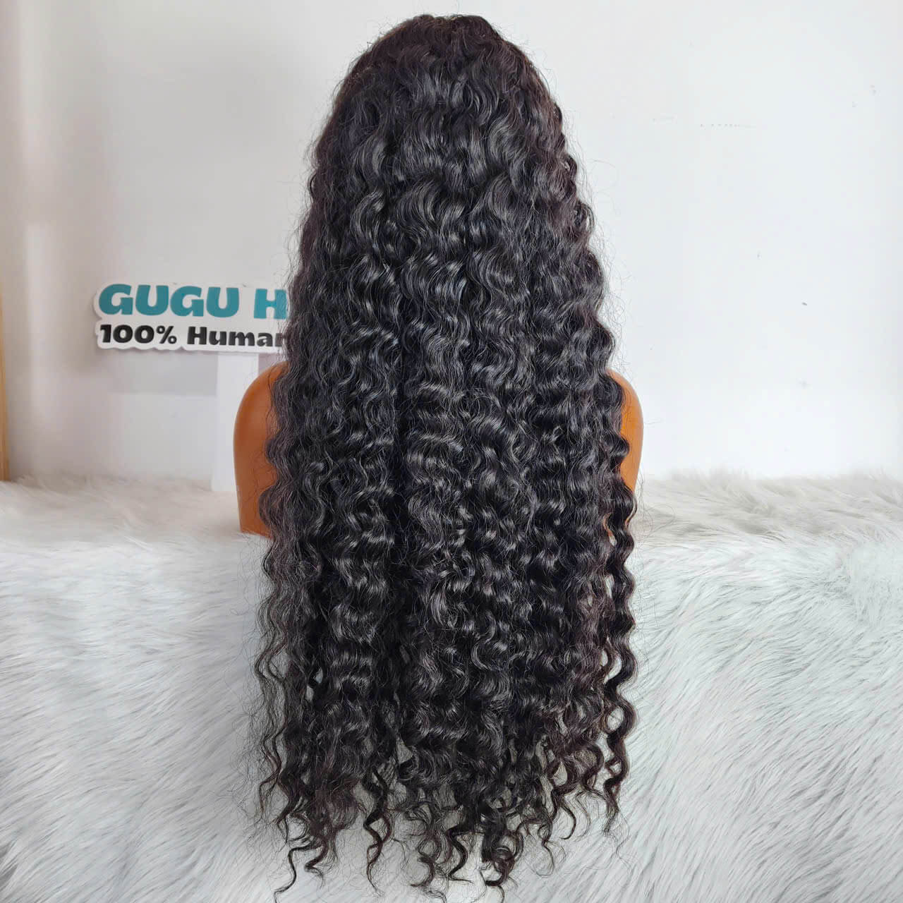 Water Wave Curly 5X5 Closure 30'' Natural Color Long Wig - GUGU HAIR