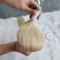 Vietnamese bone straight bulk hair extensions double drawn