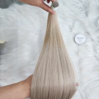 Platinum Blonde Bone Straight Bulk Hair Extensions