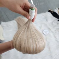 Platinum Blonde Bone Straight Bulk Hair Extensions