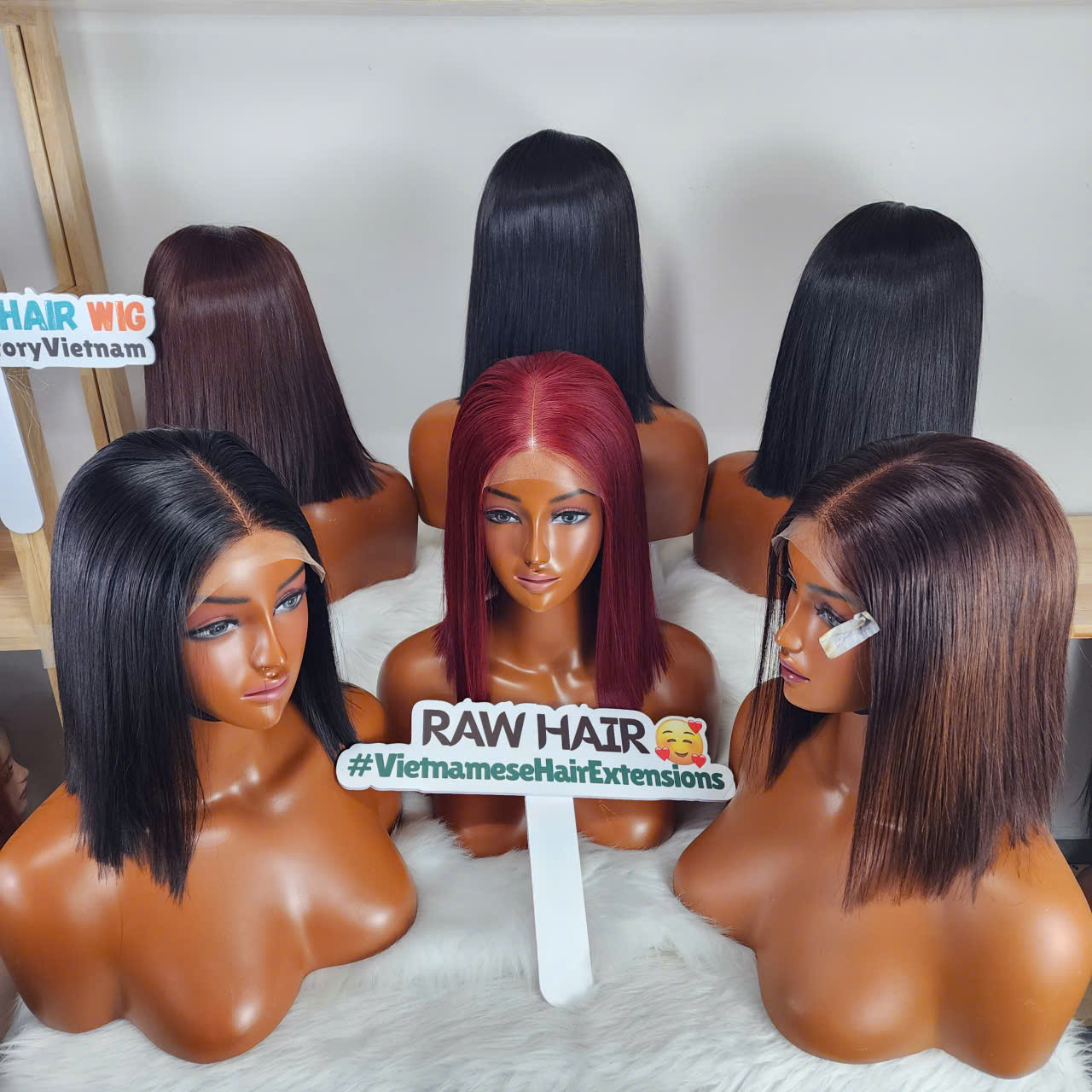 12 inch Short Bob Wigs Vietnamese Human Hair Wig- GUGU HAIR