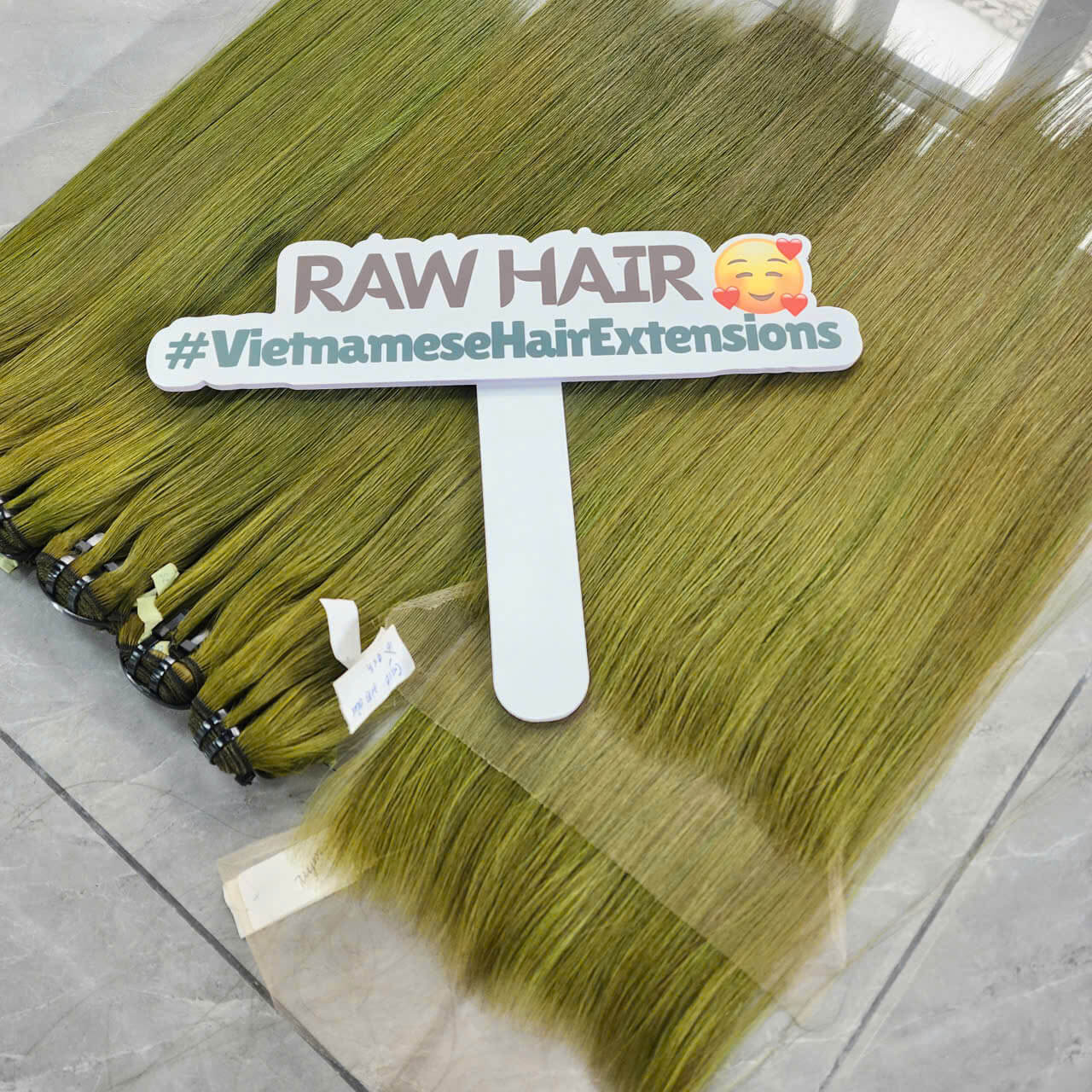 Raw Vietnamese Hair Bundles Olive Green Color - 100% Human Hair Extensions 8 wholesale human hair bundles