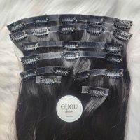 Vietnamese Natural Black Clip-in Hair Extensions – 100% Human Hair | GUGU HAIR 7 Clip in hair extensions for black hair