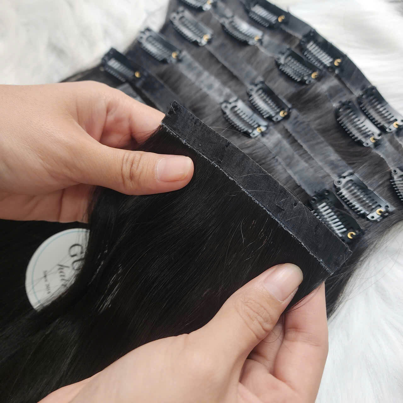 Vietnamese Natural Black Clip-in Hair Extensions – 100% Human Hair | GUGU HAIR 9 Vietnamese Natural Black Clip-in Hair Extensions – 100% Human Hair | GUGU HAIR