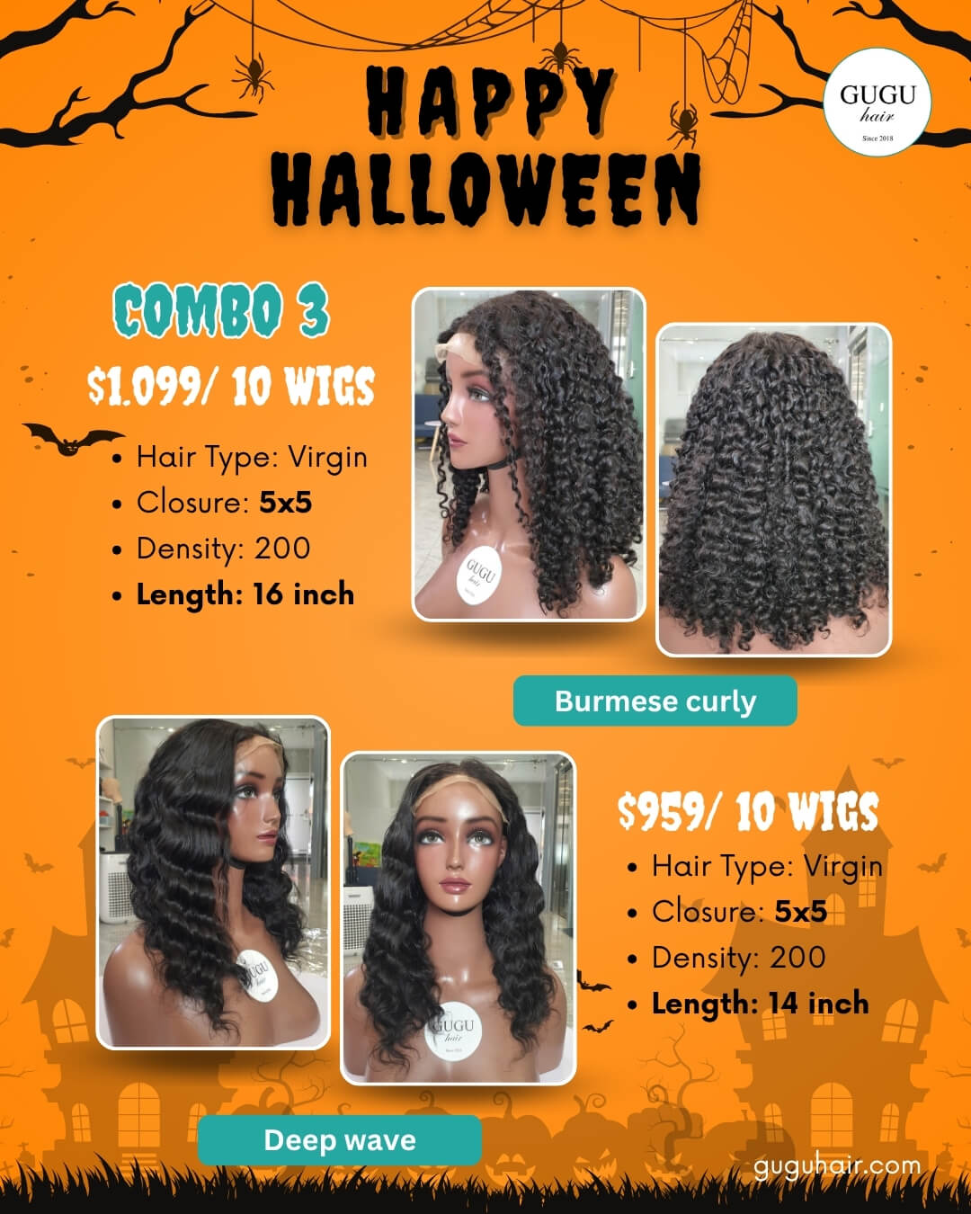 human hair wig sale halloween 5