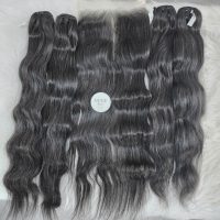 Premium Vietnamese Natural Wavy Weft Hair Raw Human Hair Bundle 22 Inch 4 Premium Vietnamese Natural Wavy Raw Human Hair Bundle