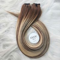 Weft Hair Extensions Highlight Brown Blonde Color Raw Human Hair 6 Weft Hair Extensions Highlight Brown Blonde Color