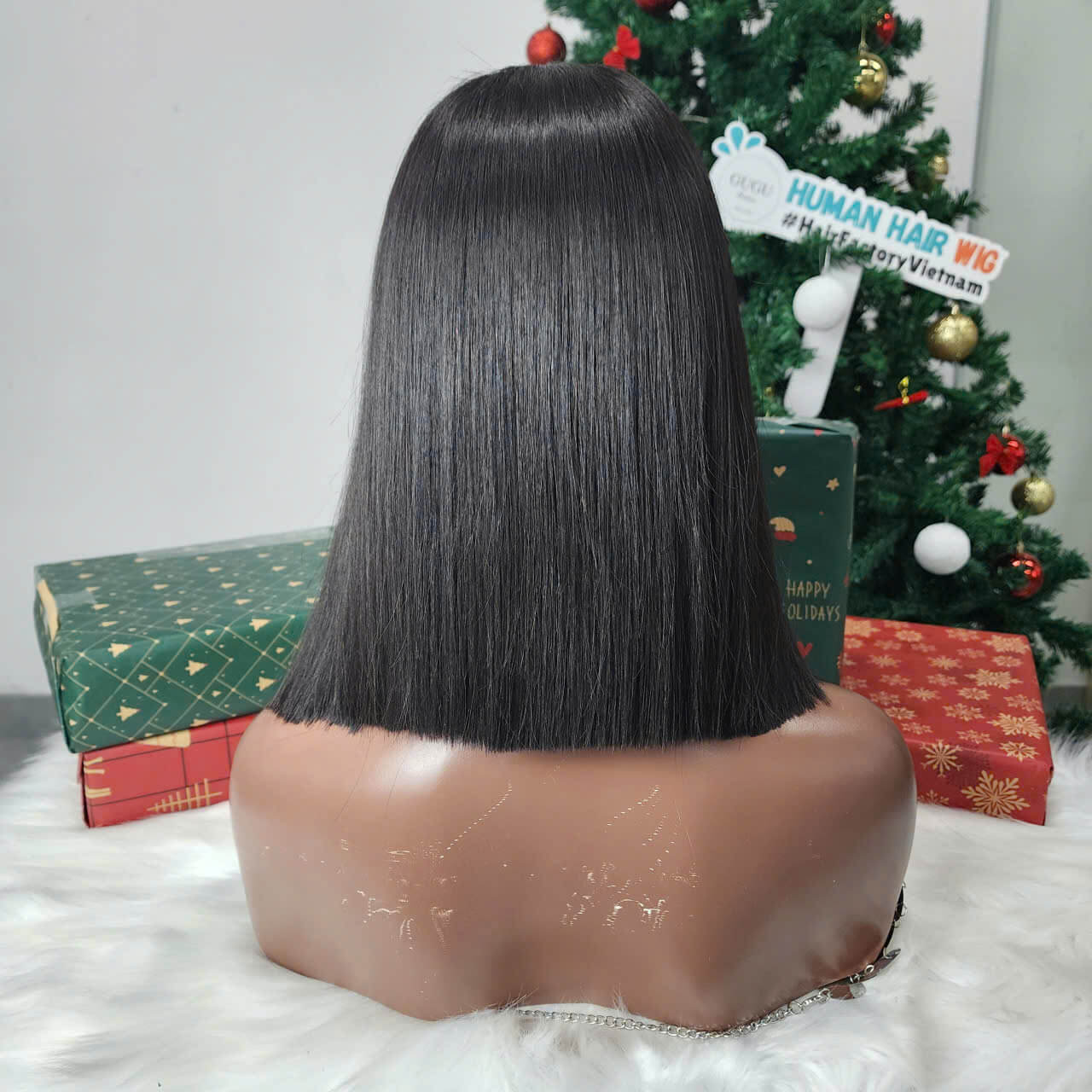 10 Inch Straight Bob Wig Natural Raw Human Hair