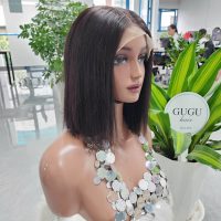 10 inch Jet Black Super Density Raw Vietnamese Human Hair wig