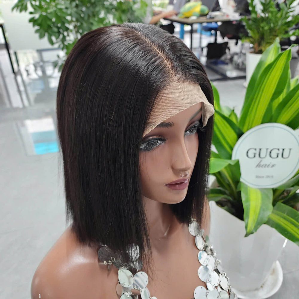 10 inch Jet Black Super Density Raw Vietnamese Human Hair wig