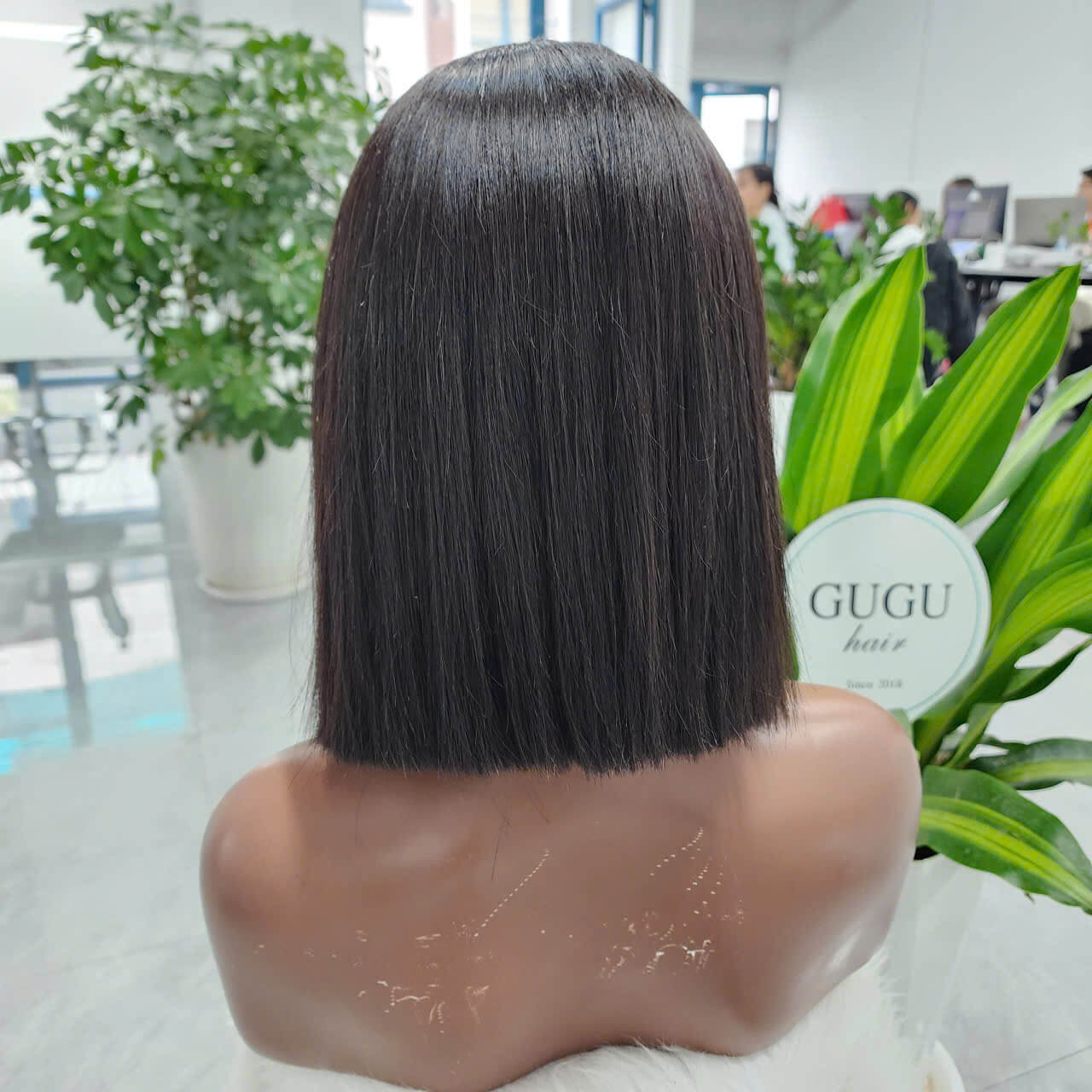 10 inch Jet Black Super Density Raw Vietnamese Human Hair wig