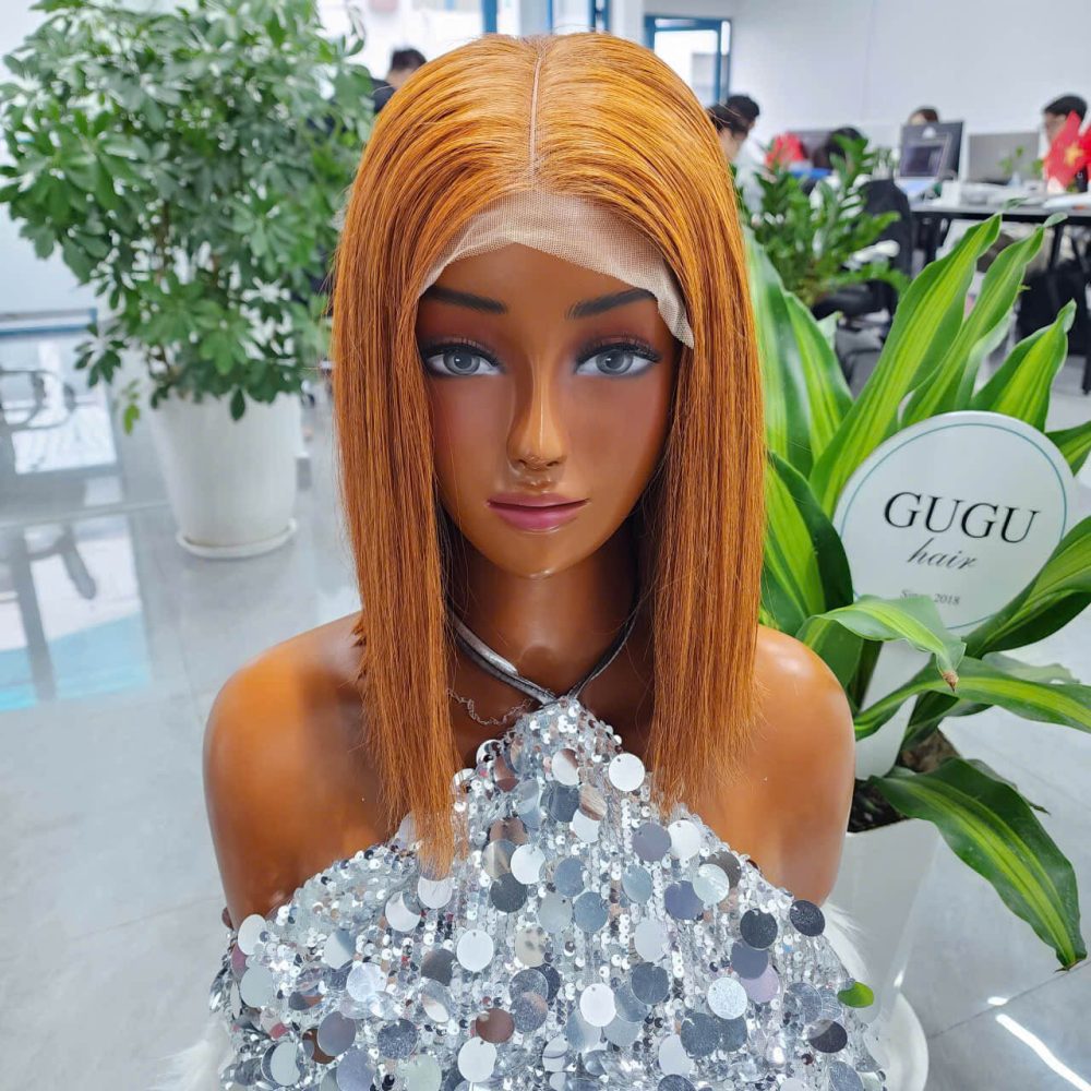 10 Inch Copper Ginger HD Lace Vietnamese Human Hair Bob Wig