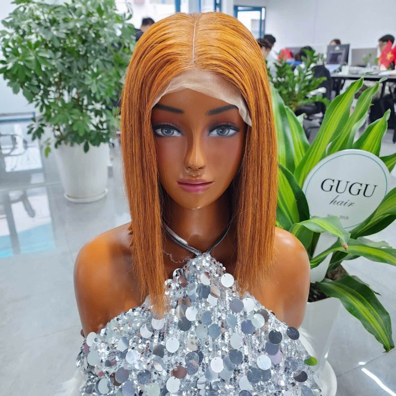 10 Inch Copper Ginger HD Lace Vietnamese Human Hair Bob Wig