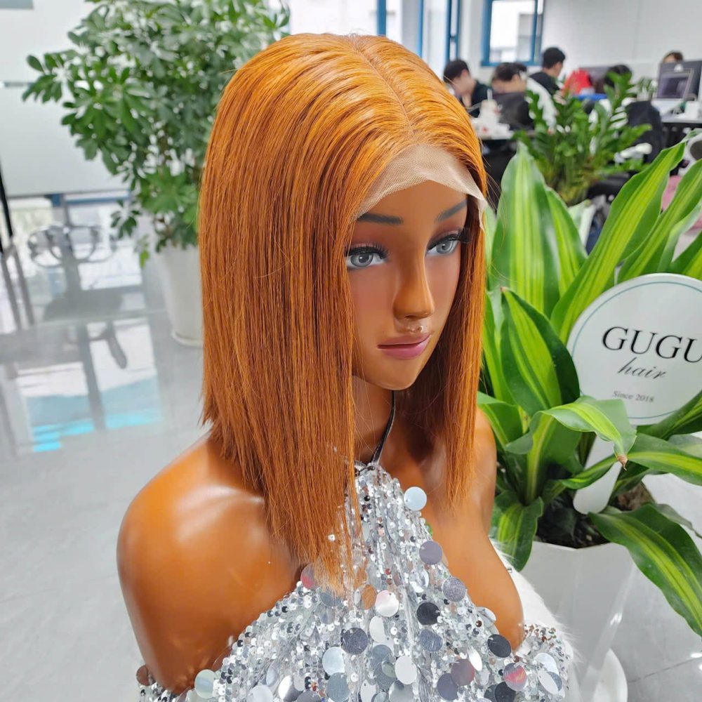 10 Inch Copper Ginger HD Lace Vietnamese Human Hair Bob Wig