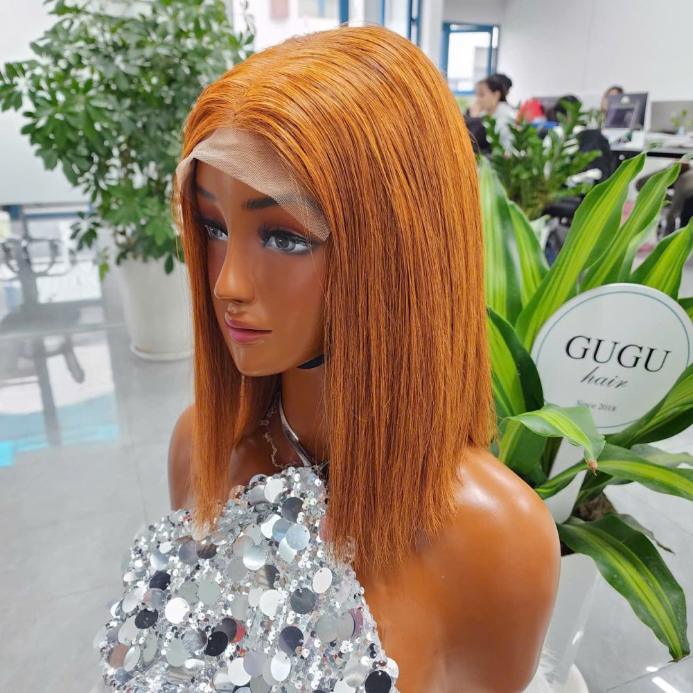 10 Inch Copper Ginger HD Lace Vietnamese Human Hair Bob Wig