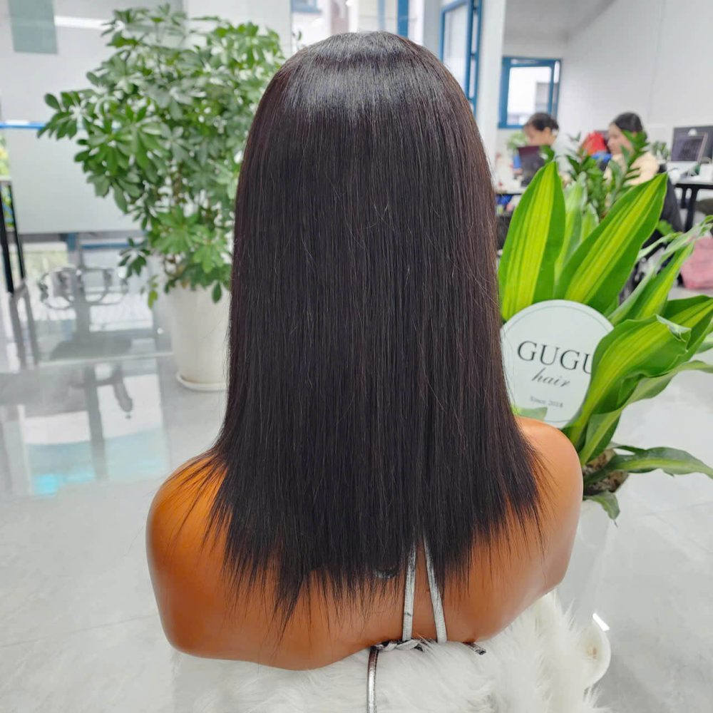 10 inch Glueness Bob Wig Raw Vietnamese human hair Natural Black