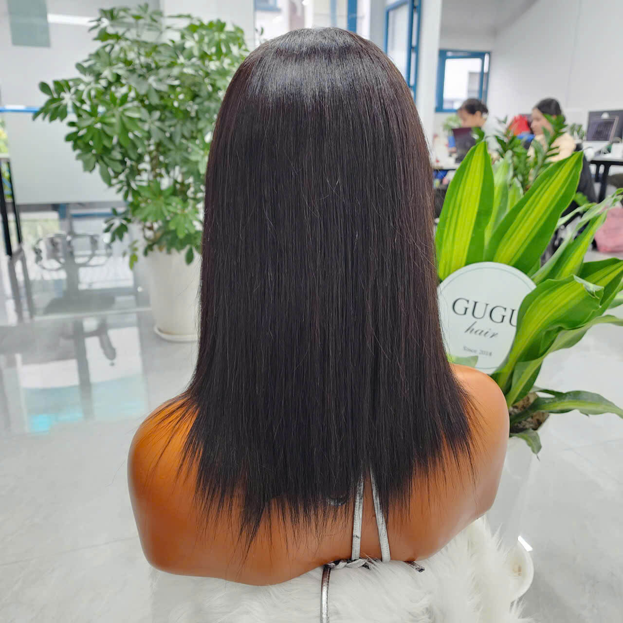 10 inch Glueness Bob Wig Raw Vietnamese human hair Natural Black