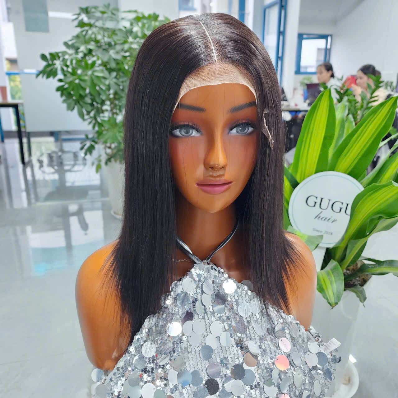 10 inch Glueness Bob Wig Raw Vietnamese human hair Natural Black