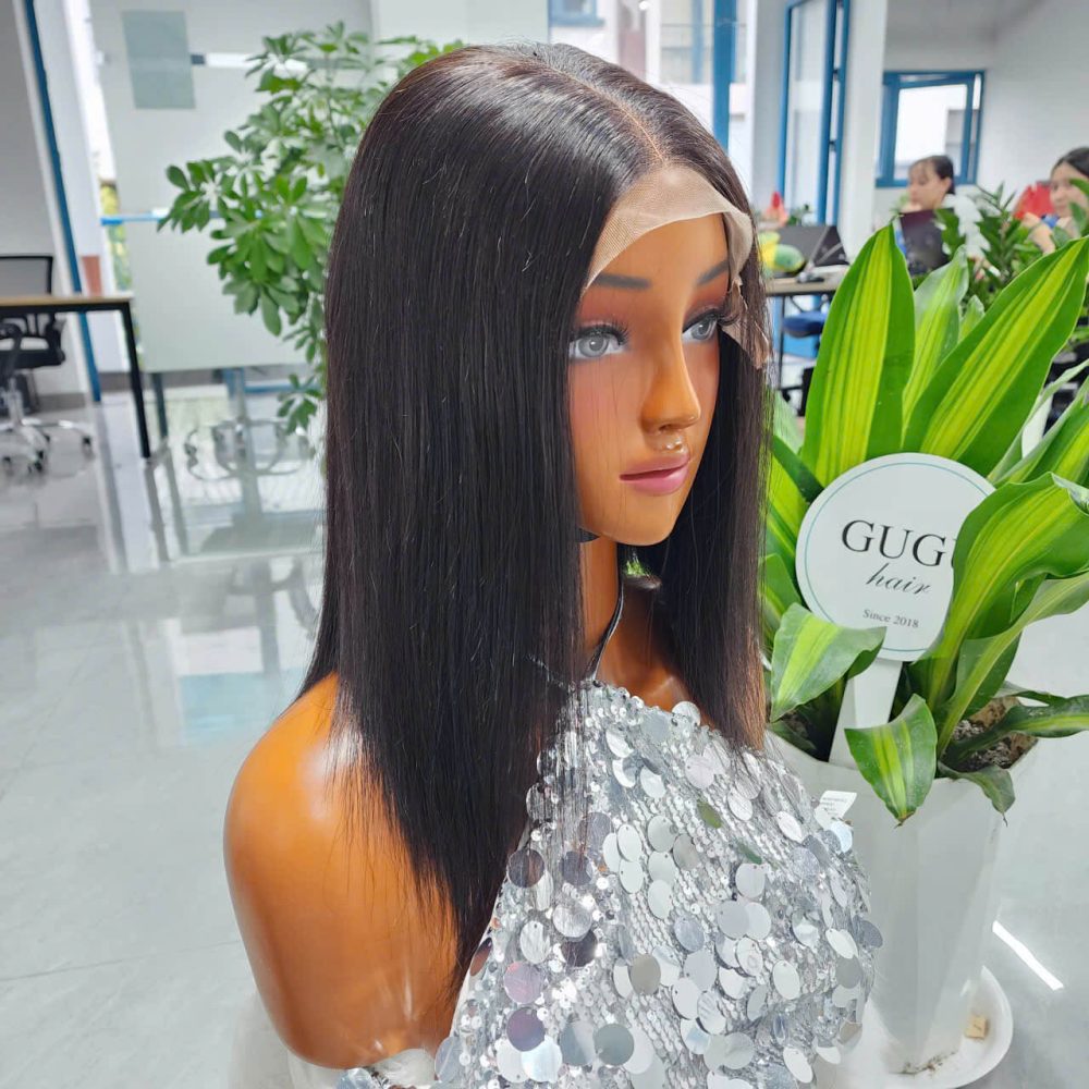 10 inch Glueness Bob Wig Raw Vietnamese human hair Natural Black