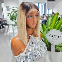 10 Inch Bob Wig Ash Blonde Color Raw Vietnamese Human Hair