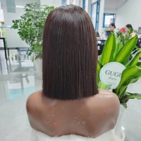 10 Inch Natural Brown Glueness Bob Wig Raw Human Hair