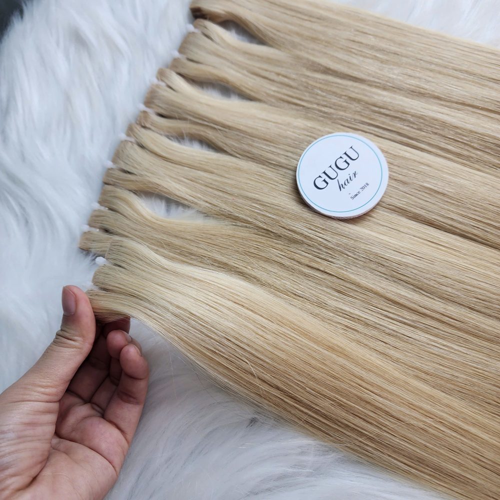GUGU HAIR – Vietnamese Bone Straight Hair Wig – 100% Raw Human Hair 54 blonde invisible tape in extensions