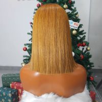 12 Inch Closure Bone Straight Bob Wig Cooper Raw Vietamese Human Hair