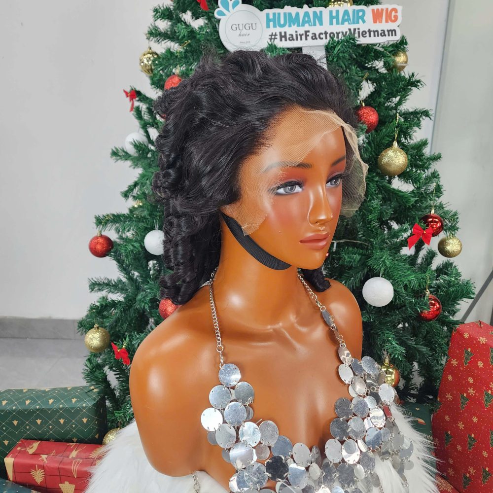 Double Drawn Bouncy Curls Wig _ 100% Raw Vietnamese Hair