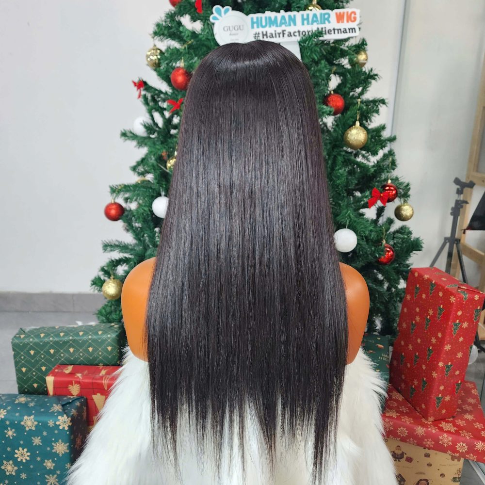 Sdd Bone Straight Hair Wigs 180 Density Human Hair Wigs 18 Inches Black Color 5x5 Lace