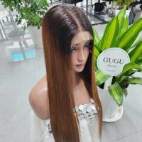 26 Inch Glueness Bone Straight Wig Ombre Raw Vietnamese Human Hair