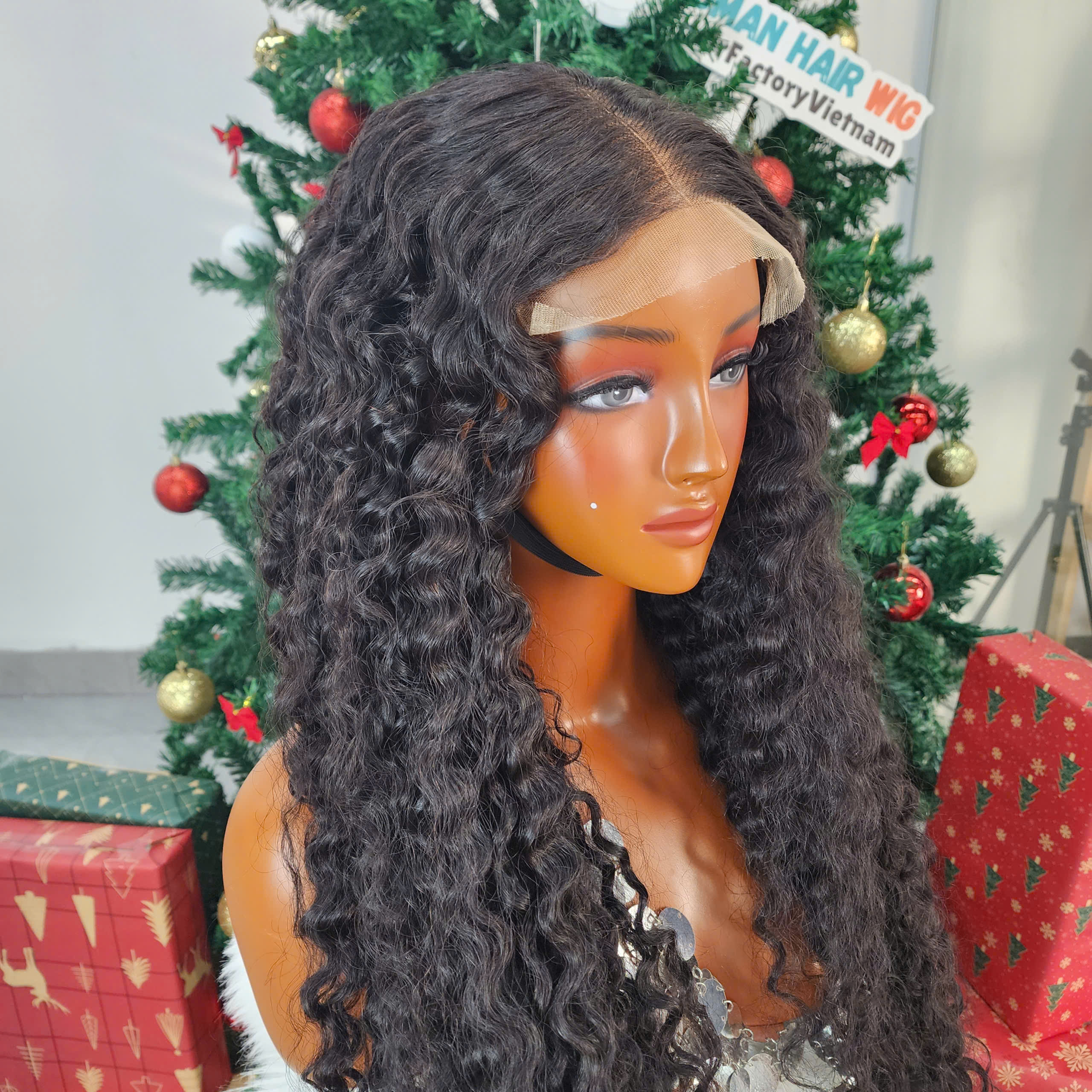 32 inchese Raw Hair 6x6 Burmese Curl Closure Wig