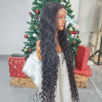 40 Inches Burmese Curls Midnight Deep Wave 13×4 Transparent Lace Frontal Wig 3 40″ Midnight Deep Wave 13×4 Transparent Lace Frontal Wig