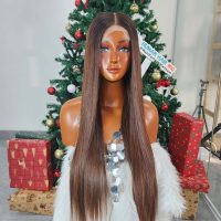 5x5 Closure Wig Ombre Brown Straight Glueless Human Hair 2 5x5 Closure Wig Ombre Brown Straight Glueless Human Hair
