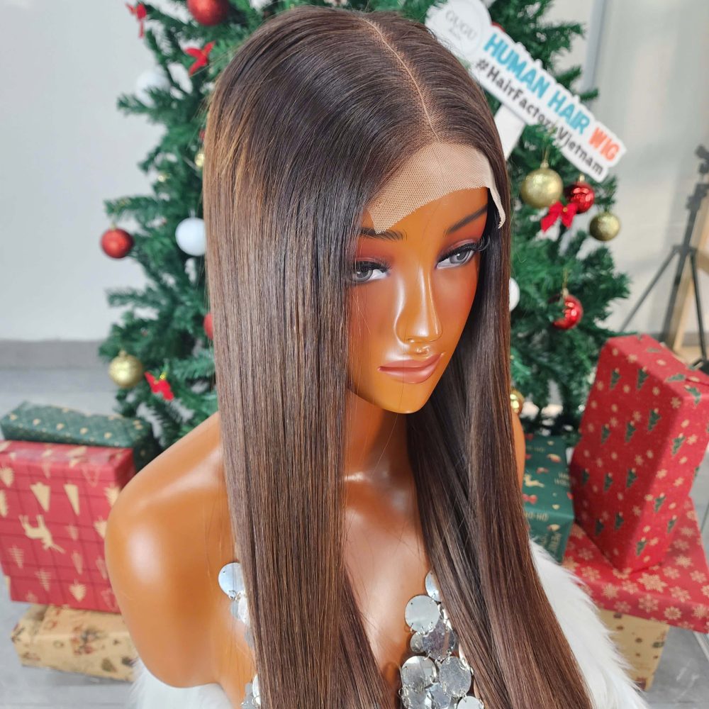 5x5 Closure Wig Ombre Brown Bone Straight Glueless Human Hair