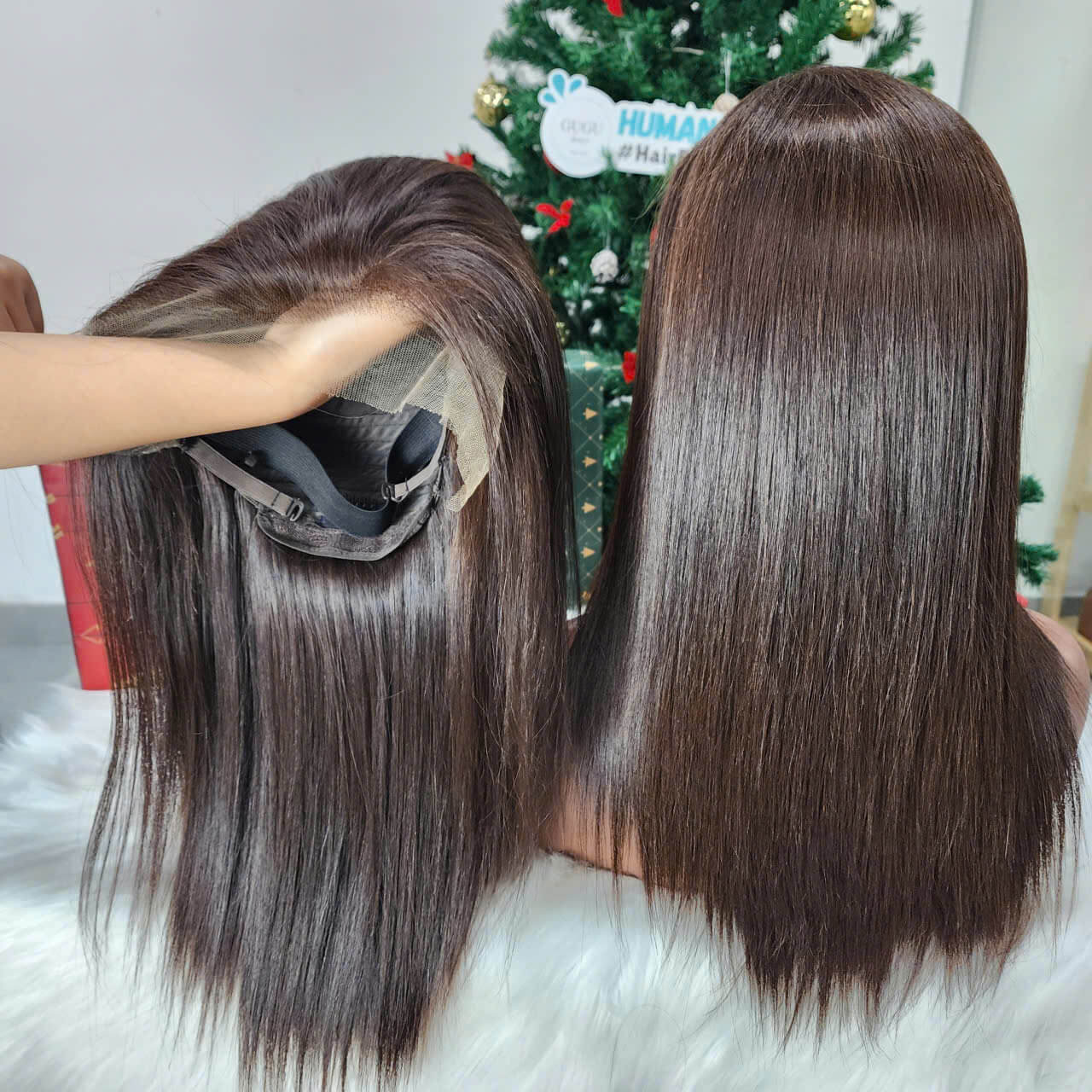 Frontal Bog Wig Ombre Brown Raw Vietnamese Human Hair