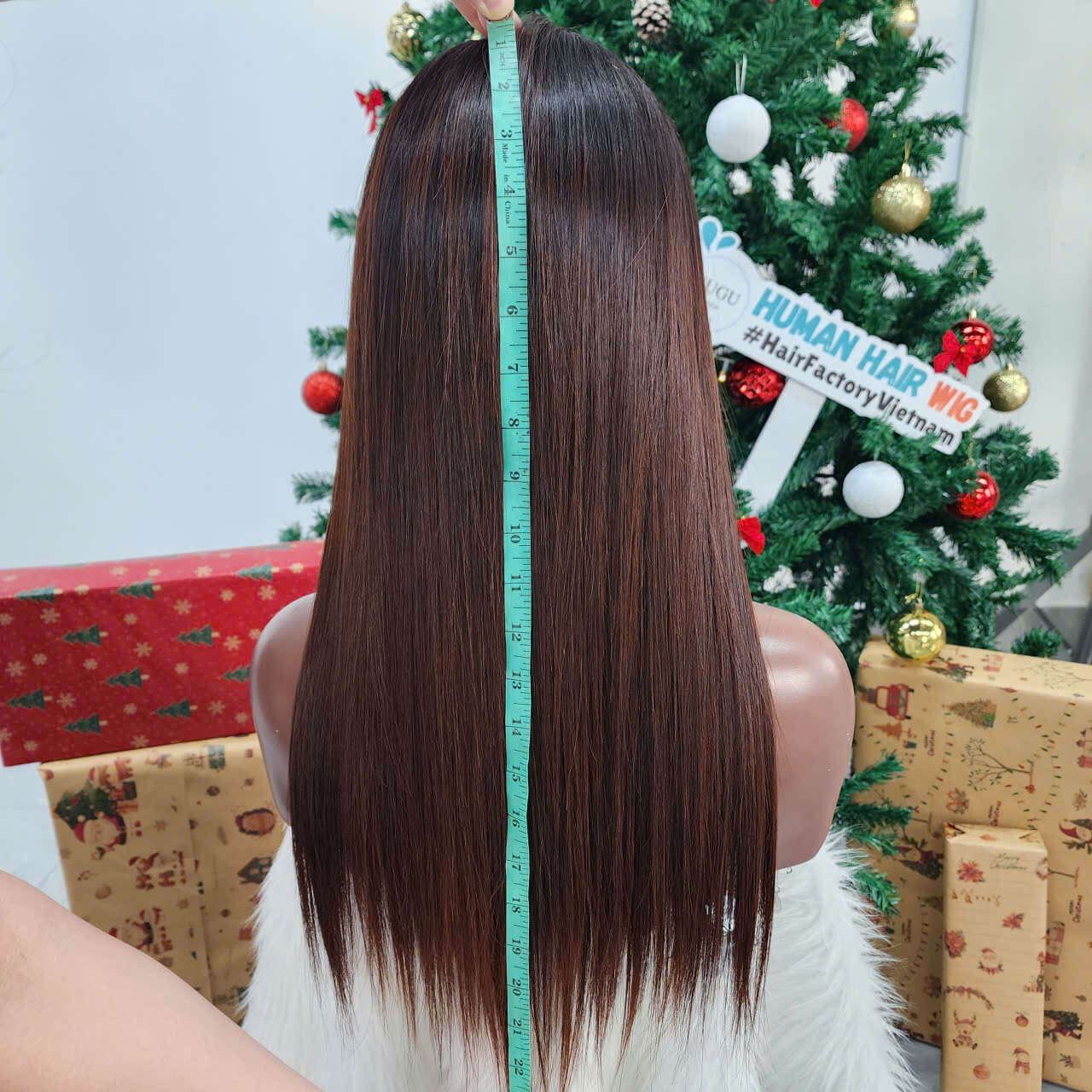 Glueless Raw Bone Straight Hair Ombre Brown Human Hair Wig – 16 Inches | GUGU HAIR 4 Glueness Bone Straight Ombre Raw Vietnamese Human Hair