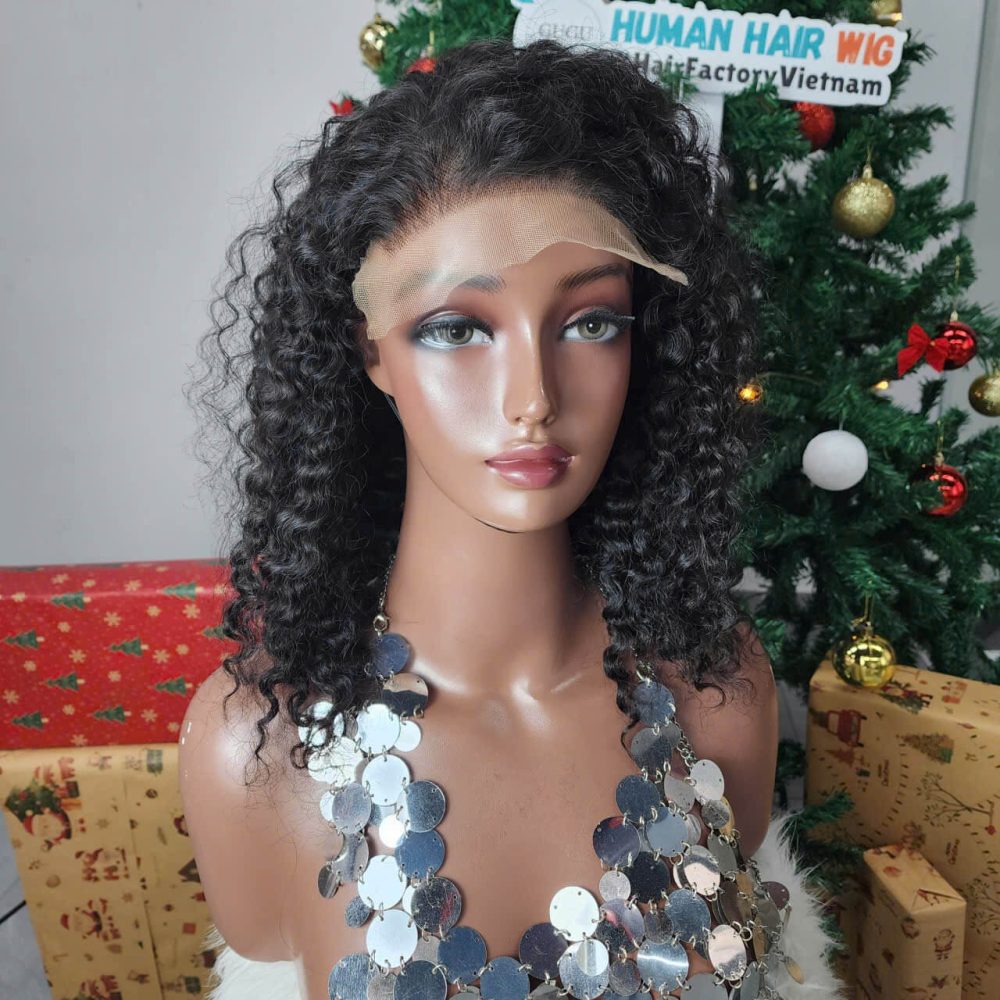 HD Lace Curly Natural Color Human Hair Wig